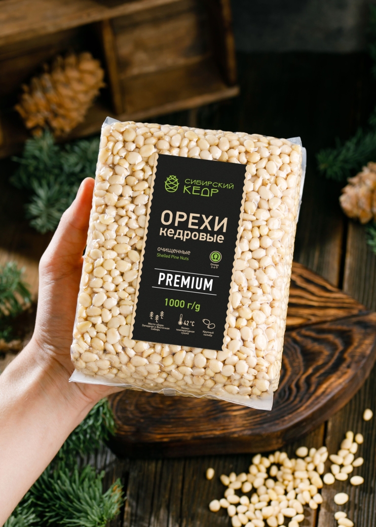 Ядро кедрового ореха Premium в брикете, 1 кг