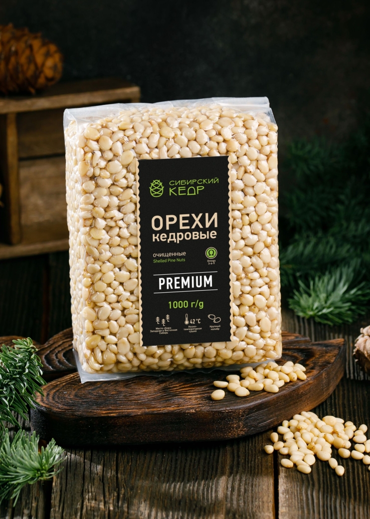 Ядро кедрового ореха Premium в брикете, 1 кг