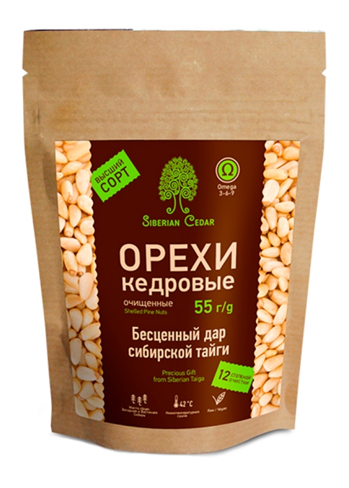 ★ Москва ★ Ядро кедрового ореха, 55 г — крафт-пакет