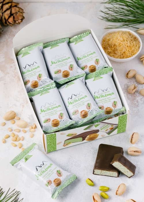 Батончик «Кедровая метелица» с фисташкой, 720 г | шоу-бокс — 18 батончиков