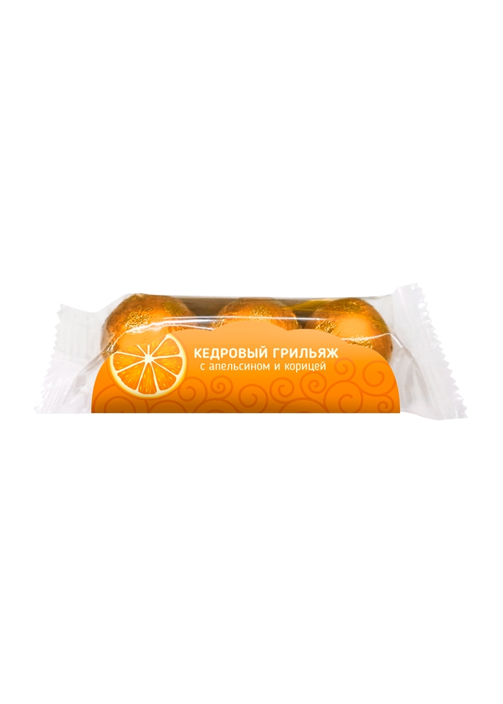 Кедровый грильяж с апельсином и корицей, 400 г | шоу-бокс