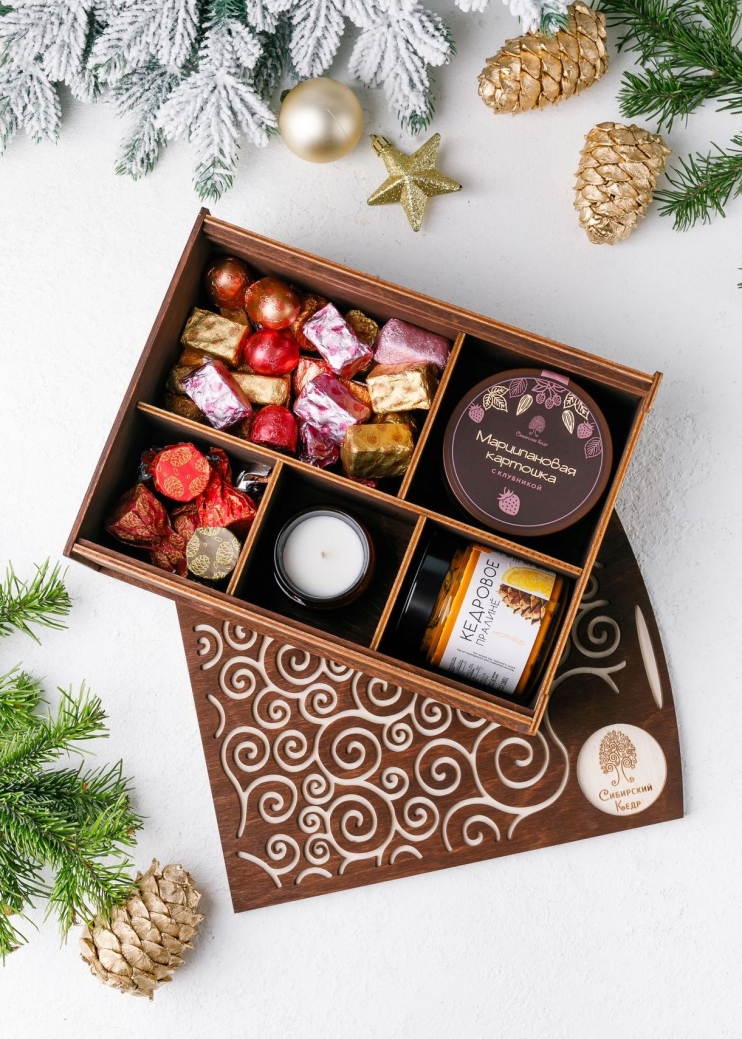 Деревянная шкатулка «Сибирские угощения», 860 г