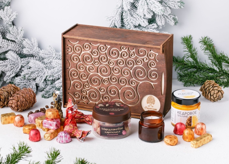 Деревянная шкатулка «Сибирские угощения», 860 г