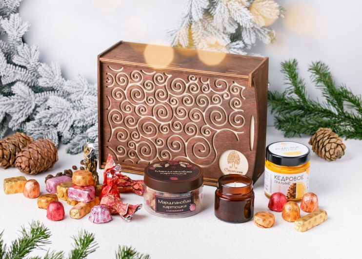 Деревянная шкатулка «Сибирские угощения», 860 г