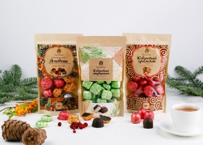 Кедровый грильяж с клюквой, 200 г | крафт-пакет