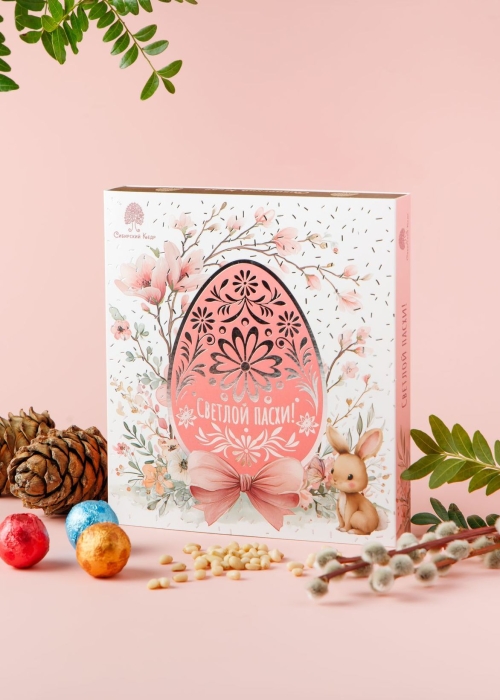 Кедровый грильяж ассорти, 120 г в подарочной обложке «Пасха»