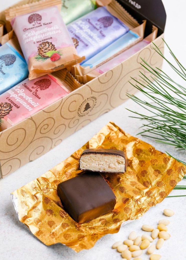 Кедровый марципан ассорти, 720 г | шоу-бокс — 7 вкусов