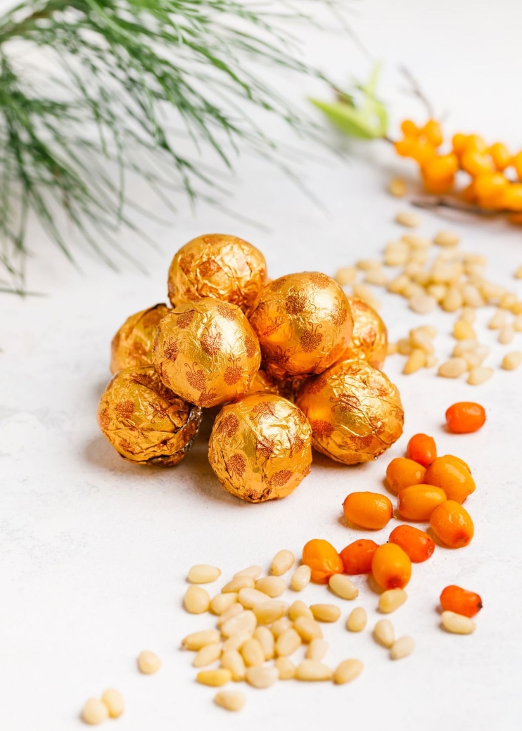 Кедровый грильяж с облепихой, 120 г