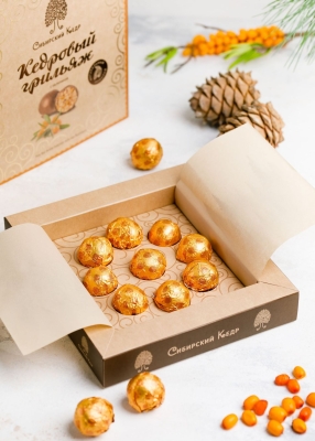 Кедровый грильяж с облепихой, 120 г