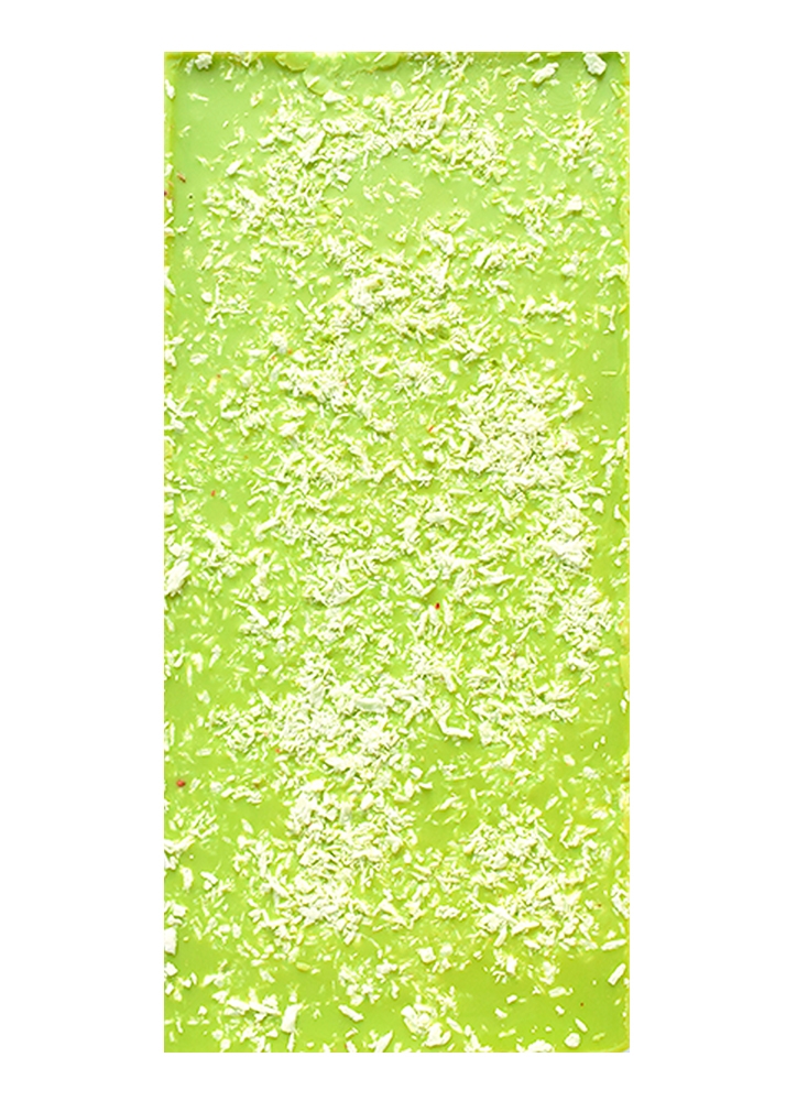 Цветной шоколад с лаймом и кокосом, 100 г