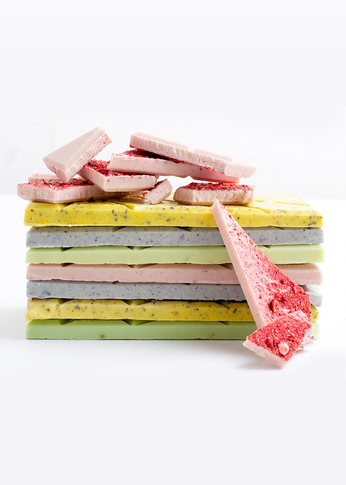 Цветной шоколад с лаймом и кокосом, 100 г