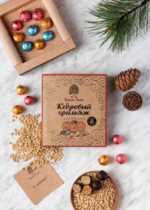 ★ Кедровый грильяж ассорти, 120 г — черника, клюква, облепиха