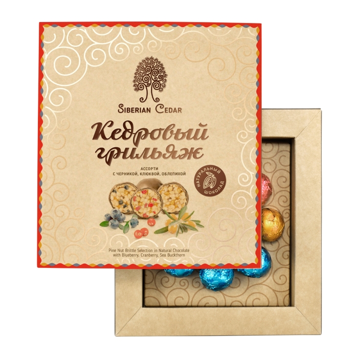 ★ Кедровый грильяж ассорти, 120 г — черника, клюква, облепиха