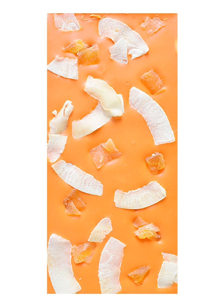 Цветной шоколад с манго и кокосом, 100 г