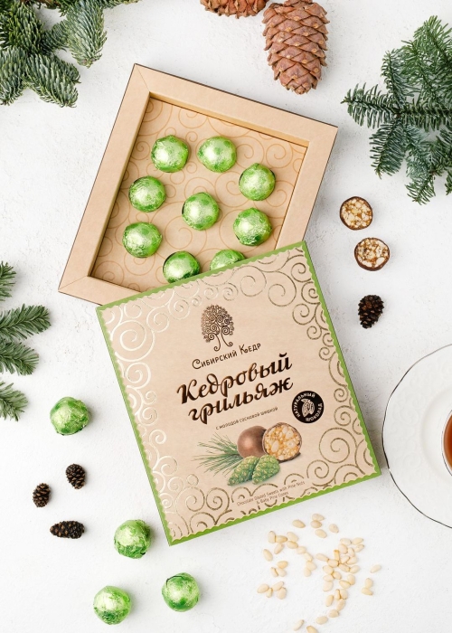 Кедровый грильяж с сосновой шишкой, 120 г