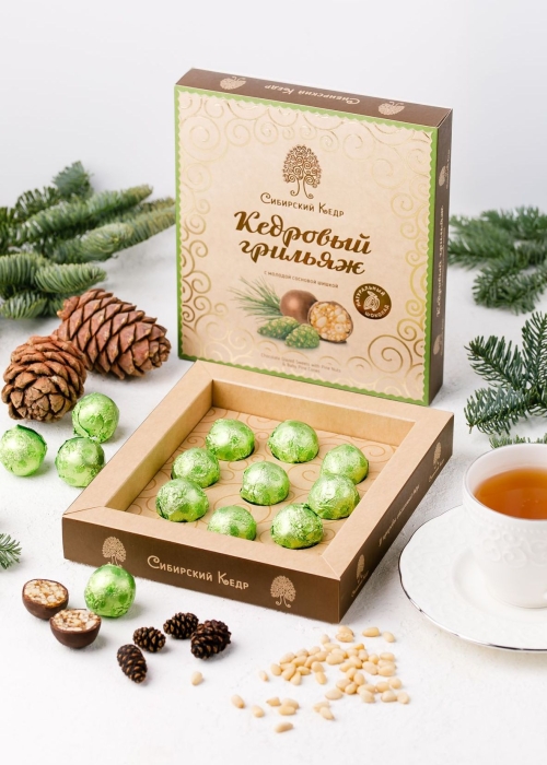 Кедровый грильяж с сосновой шишкой, 120 г