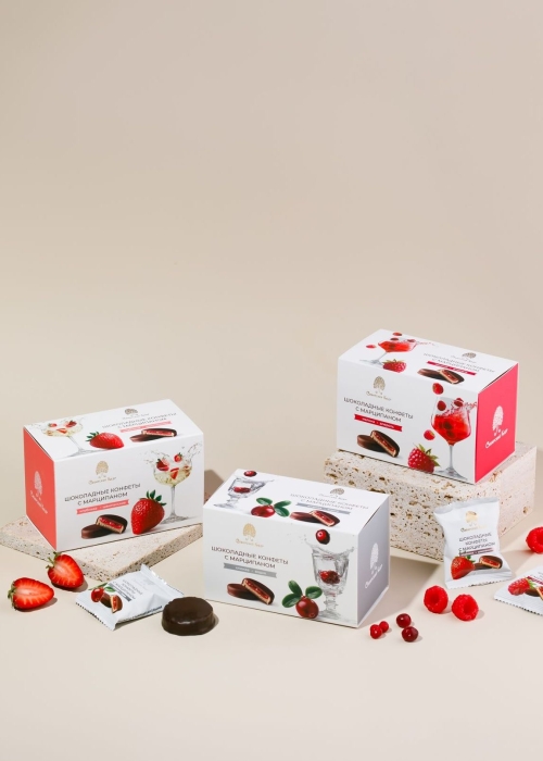 Шоколадные конфеты с марципаном «Клюква-водка»‎, 220 г