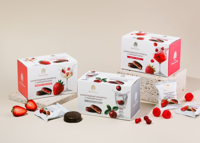 Шоколадные конфеты с марципаном «Клюква-водка»‎, 220 г
