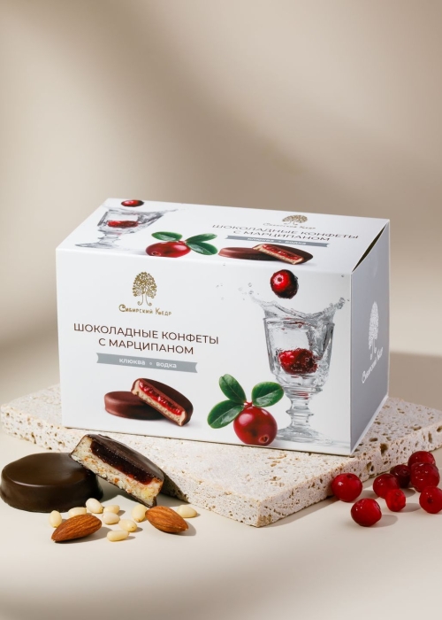 Шоколадные конфеты с марципаном «Клюква-водка»‎, 220 г