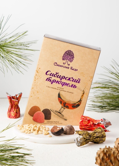 Сибирский трюфель ассорти с кедровой настойкой, 100 г &mdash; вишня, кофе, апельсин