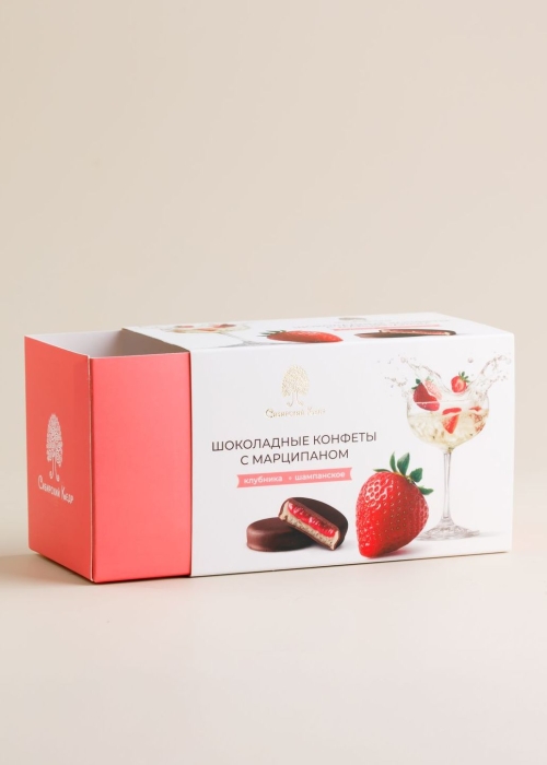 Шоколадные конфеты с марципаном «Клубника-шампанское»‎, 220 г