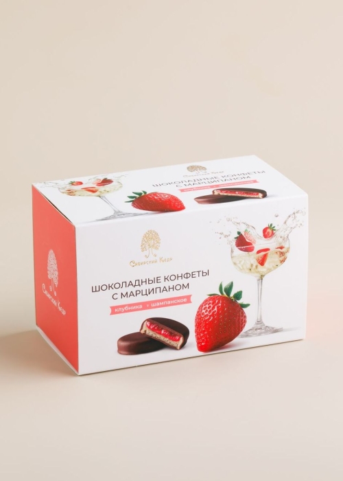 Шоколадные конфеты с марципаном «Клубника-шампанское»‎, 220 г