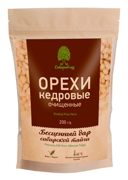 ★ Москва ★ Ядро кедрового ореха, 200 г — крафт-пакет