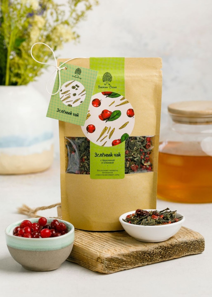 Чай зелёный с брусникой и клюквой, 50 г