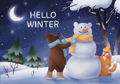 Открытка «Hello Winter»