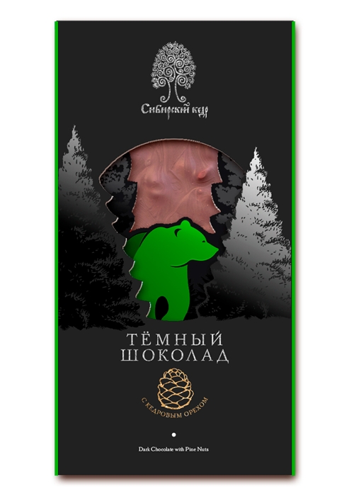 ★ Москва ★ Тёмный шоколад с кедровым орехом, 100 г