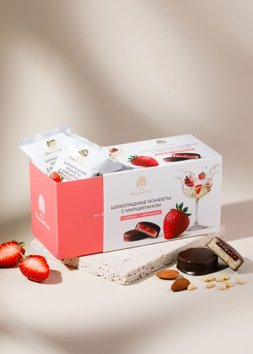 ★ Шоколадные конфеты с марципаном &laquo;Клубника-шампанское&raquo;&lrm;, 220 г