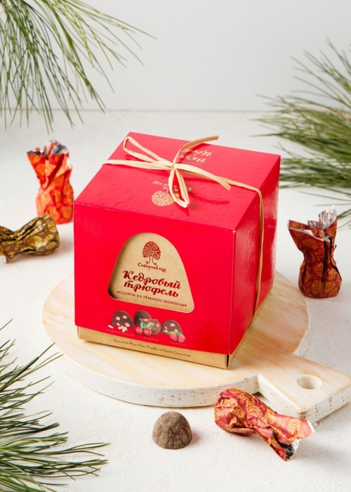 Кедровый трюфель &laquo;Ассорти из тёмного шоколада&raquo;, 120 г &mdash; классический, малина, клюква