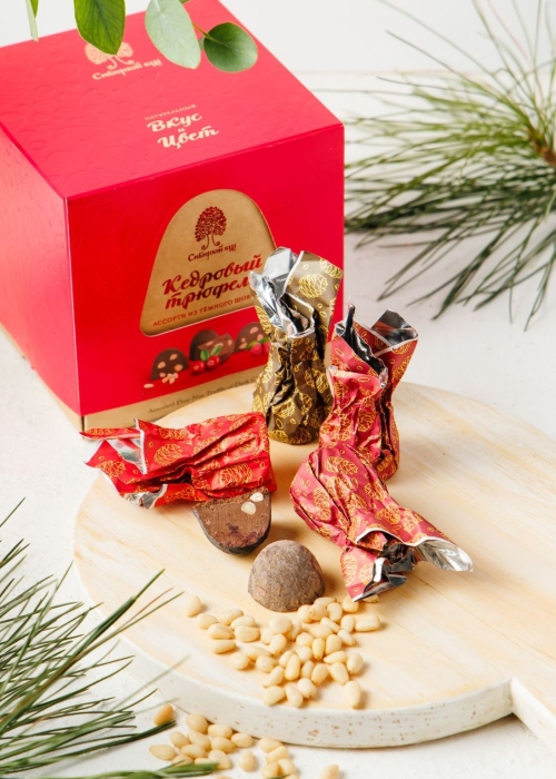 Кедровый трюфель &laquo;Ассорти из тёмного шоколада&raquo;, 120 г &mdash; классический, малина, клюква