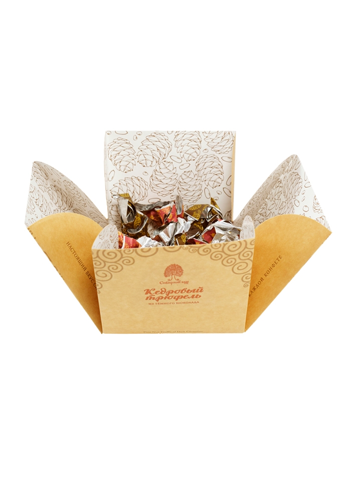 Кедровый трюфель «Ассорти из тёмного шоколада», 120 г — классический, малина, клюква