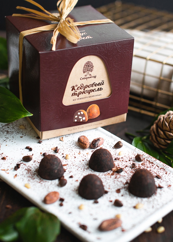 Кедровый трюфель из тёмного шоколада, 120 г