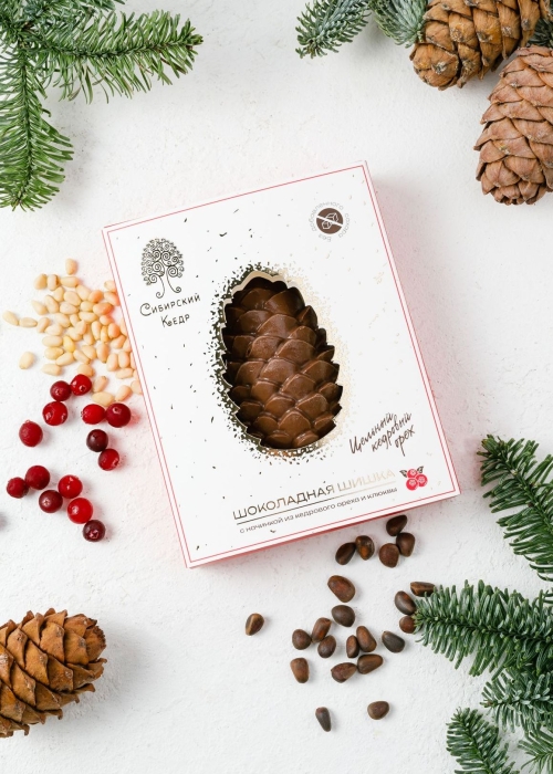 ★ Шоколадная шишка с кедровым орехом и клюквой, 80 г