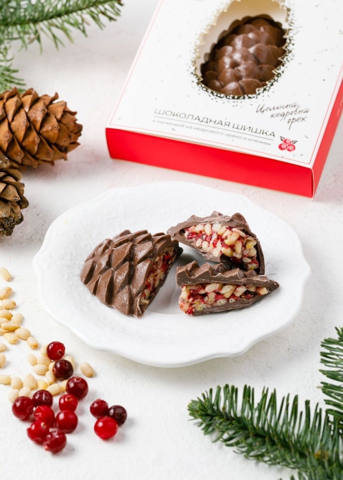 ★ Шоколадная шишка с кедровым орехом и клюквой, 80 г