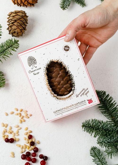 ★ Шоколадная шишка с кедровым орехом и клюквой, 80 г