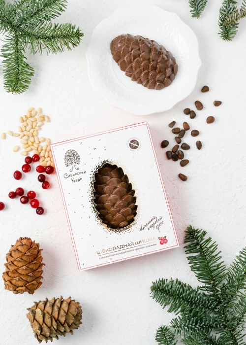 ★ Шоколадная шишка с кедровым орехом и клюквой, 80 г