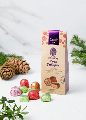 Набор конфет «Чудо Сибири» ассорти, 90 г — грильяж, марципан, ягодень