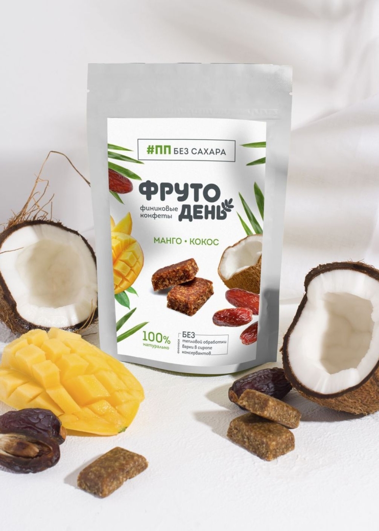 Финиковые конфеты Фрутодень кокос-манго, 150 г
