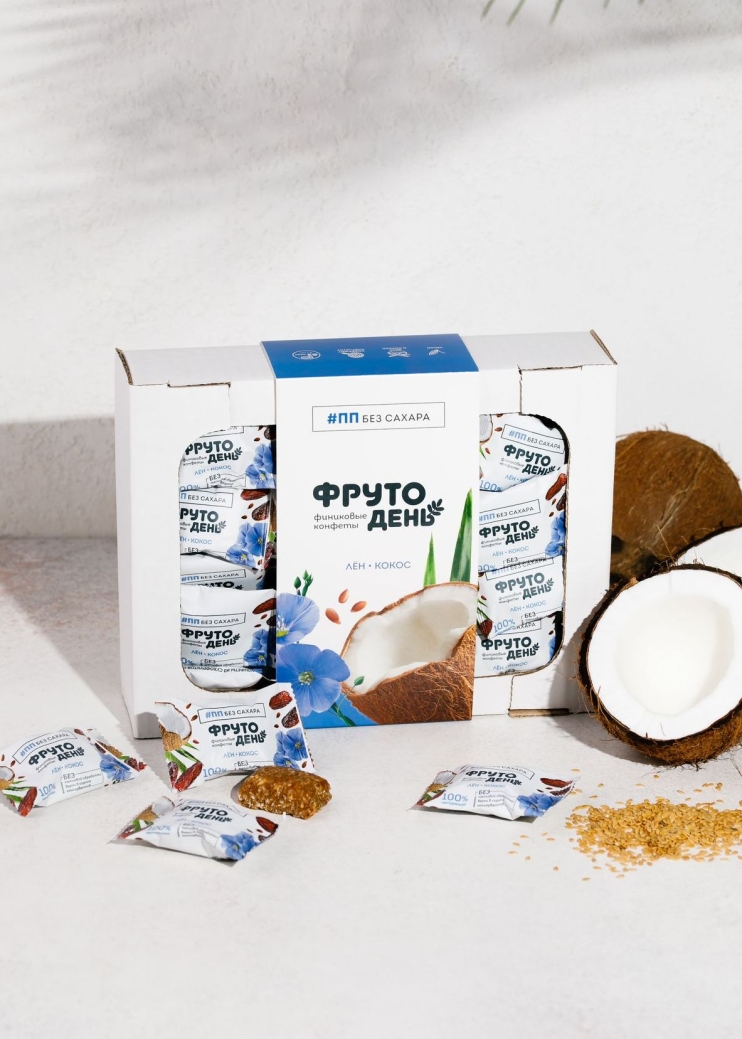 Финиковые конфеты Фрутодень лён-кокос, 450 г