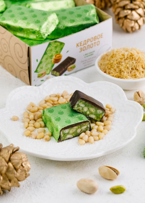 Батончик «Кедровое золото» с фисташкой, 630 г | шоу-бокс — 18 батончиков