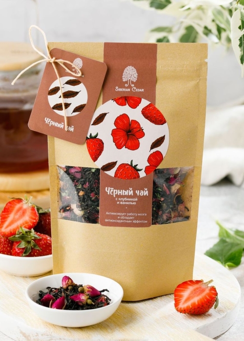 ★ Москва ★ Чай чёрный с клубникой и ванилью, 40 г