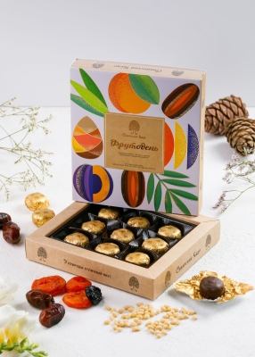 Фруктовые конфеты «Фрутодень», 120 г — с кедровыми орехами, финиками, курагой и черносливом