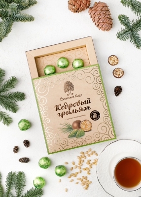 ★ Москва ★ Кедровый грильяж с сосновой шишкой, 120 г