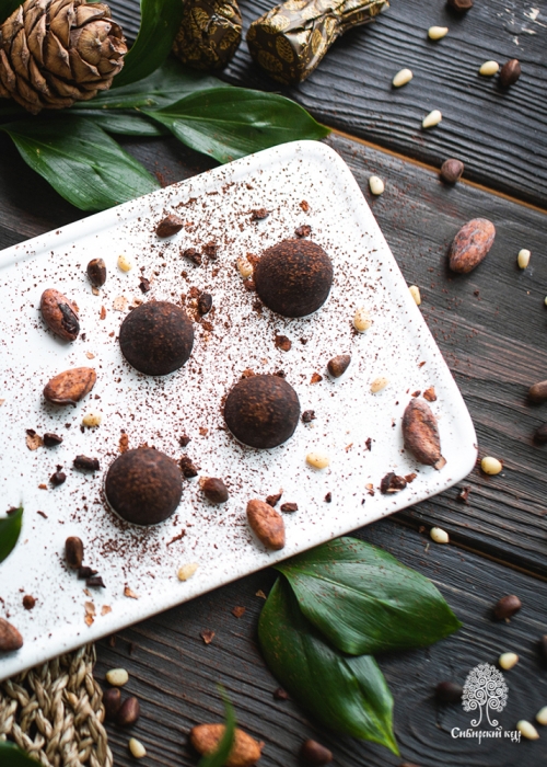 ★ Кедровый трюфель «Ассорти из тёмного шоколада», 1 кг — классический, малина, клюква