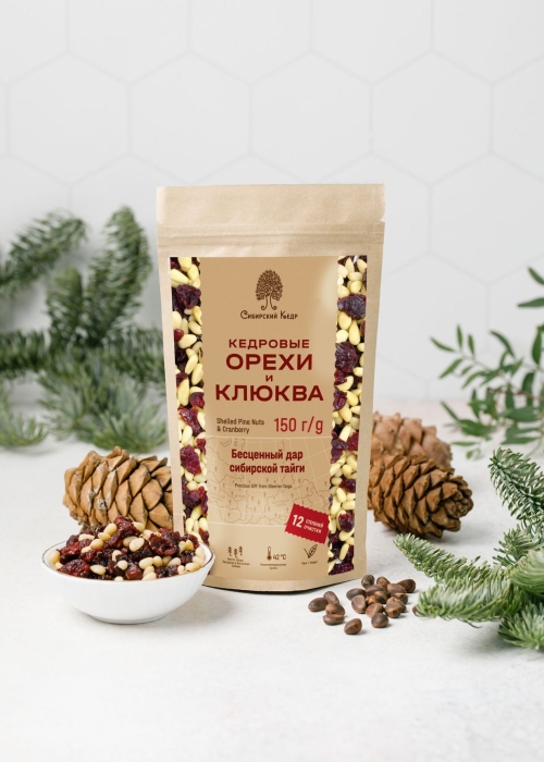 Смесь ядра кедрового ореха и клюквы вяленой, 150 г