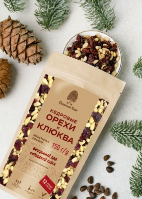 Смесь ядра кедрового ореха и клюквы вяленой, 150 г